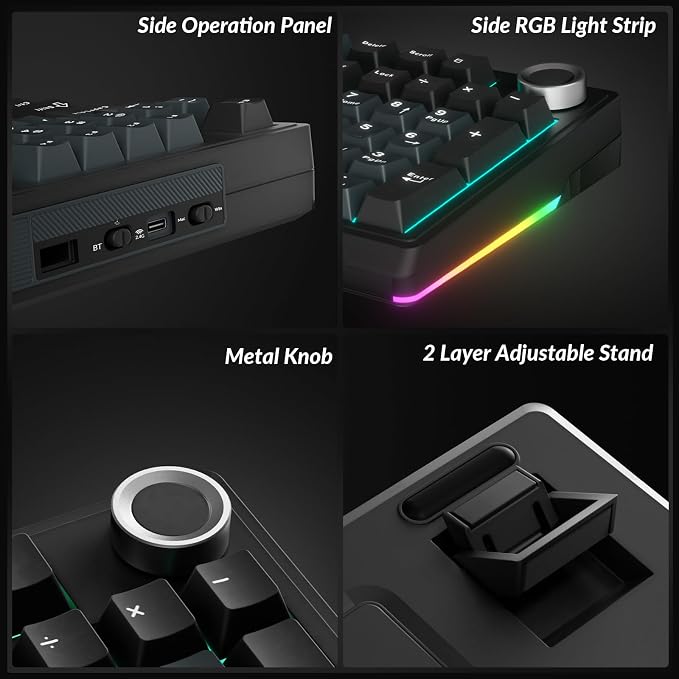 SOLAKAKA KI99 Pro Wireless Mechanical Keyboard with Quiet Switch, Hot Swappable Pre-Lubed Switches with RGB Backlit, Gasket Structure Computer Gaming Keyboard (BlackBlue, Silent Switch) - Image 9