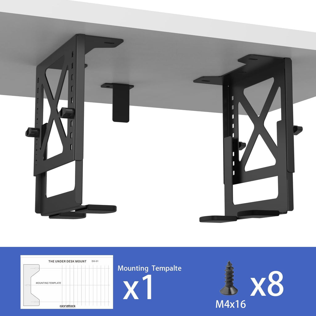 Under Desk PC Mount, Adjustable 5.6-11.2in, 33lb Steel, Ventilated - Image 4