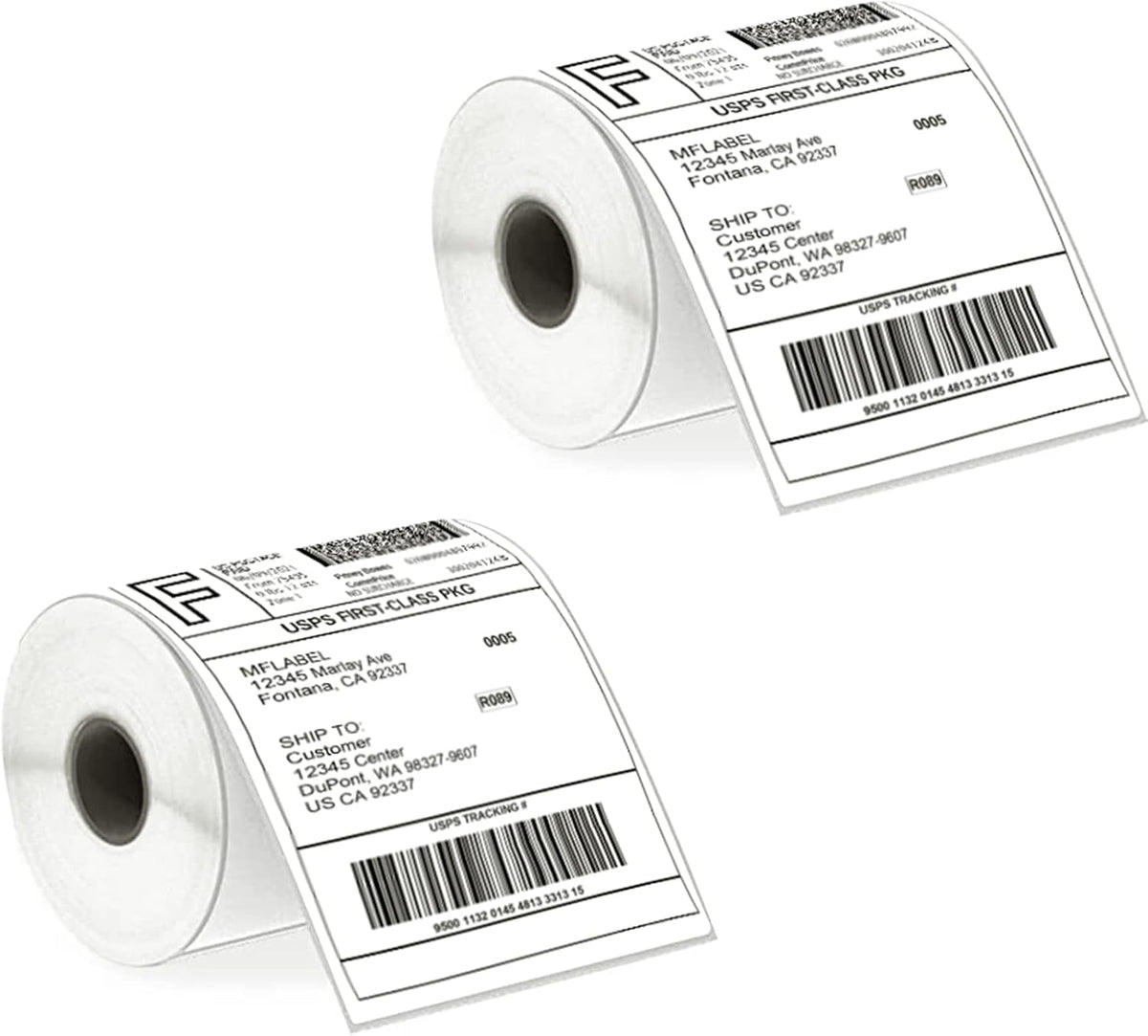 MFLABEL 4x6 Thermal Shipping Labels - 2 Rolls of 250, Perforated & Smudge-Proof Direct Thermal Labels Compatible with Rollo, Zebra, for Amazon UPS FedEx Shopify by MFLABEL