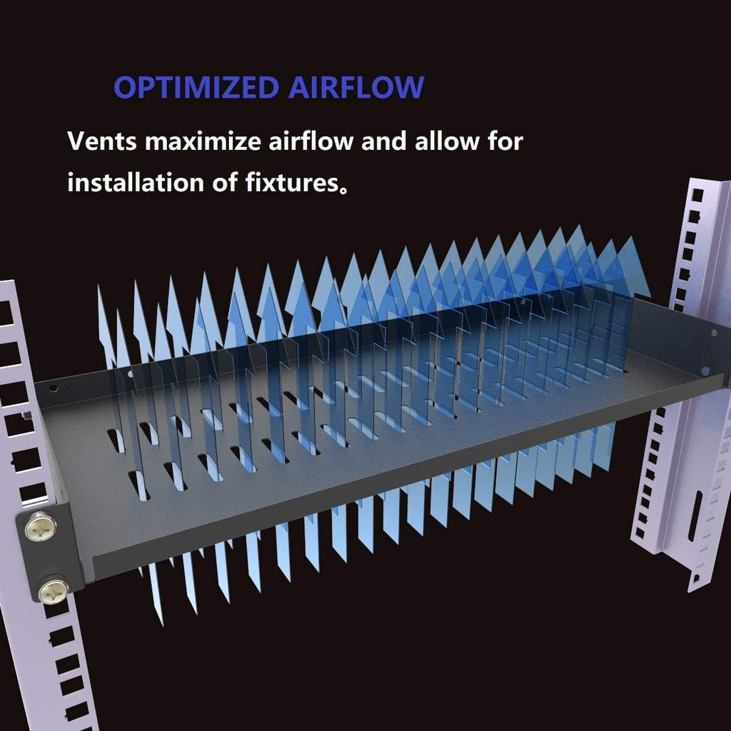 2 Pack of 1U Vented Cantilever Server Rack Mount Shelf 8" D - Image 6