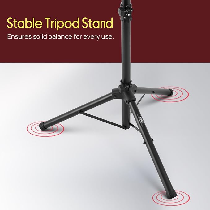 PYLE Laptop & Projector Stand, Tripod Stand With Adjustable Height 28"-50", Portable DJ Equipment Mount, Angle Adjustable Tray, Lightweight Metal Construction, Stage, Studio, Musicians & Performers - Image 5