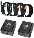 45W Super Fast Charger Type C, 2 Pack 35W+10W USB C Charging Block | With 4FT+6FT Type C Cables Works for S amsung G alaxy S25 S24+/UltraS23/S22/S21/S20/Note10/20 i Phone 17/16/15 USB C Charger by Unknown