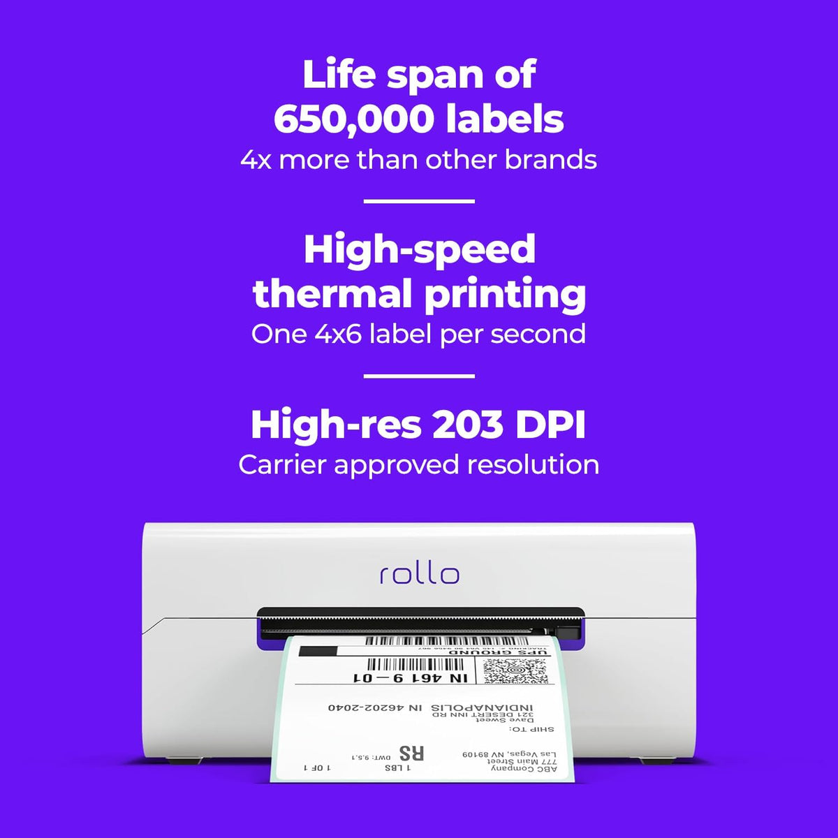 Rollo Wireless Shipping Label Printer - Wi-Fi 4x6 Thermal Label Printer - Image 3