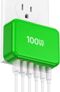 Fast Charger Block, GaN 6 Port USB C Charging Station Hub Cube, 100W Multiport Type C Wall Charger Power Strip Plug with PD 3.0+QC for iPhone 16 Pro Max 15 14 13 12 11 XR XS 8 7, Samsung, iPad, Table by CSODINCE