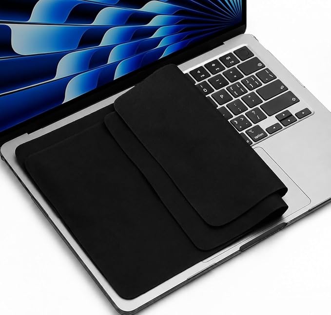 MUBUY MacBook Pro/Air Accessories, 2PCS Microfiber Liner Cleaning Cloth 15" 16" MacBook Air/MacBook Pro Screen Keyboard Imprint Protection, Keyboard Protector for MacBook Air 15.3"/MacBook Pro 16" 15" by MUBUY