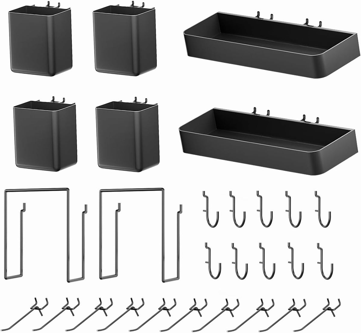 FZK 28-Packs Peg Board Organizer Accessories Kit, Black by FZK