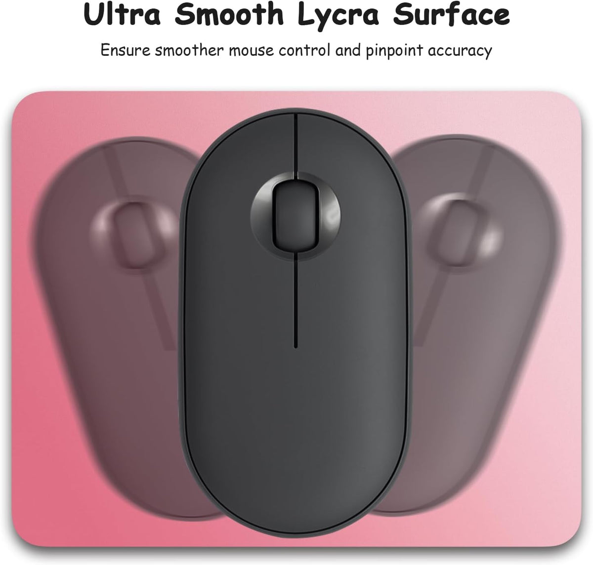 Small Mouse Pad, 5 x 6 Inch Thick Rubber Premium-Textured Non-Slip Portable & Washable Mini Mouse Mat for Women Men Wireless Laptops Keyboard Tray Gaming Work Travel,Gradient Rose - Image 3