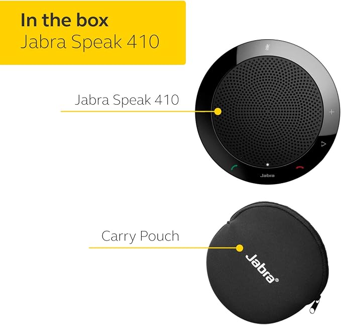Jabra Speak 410 Corded Speakerphone for Softphones – Easy Setup, Portable USB Speaker for Holding Meetings Anywhere with Outstanding Sound Quality - Image 7