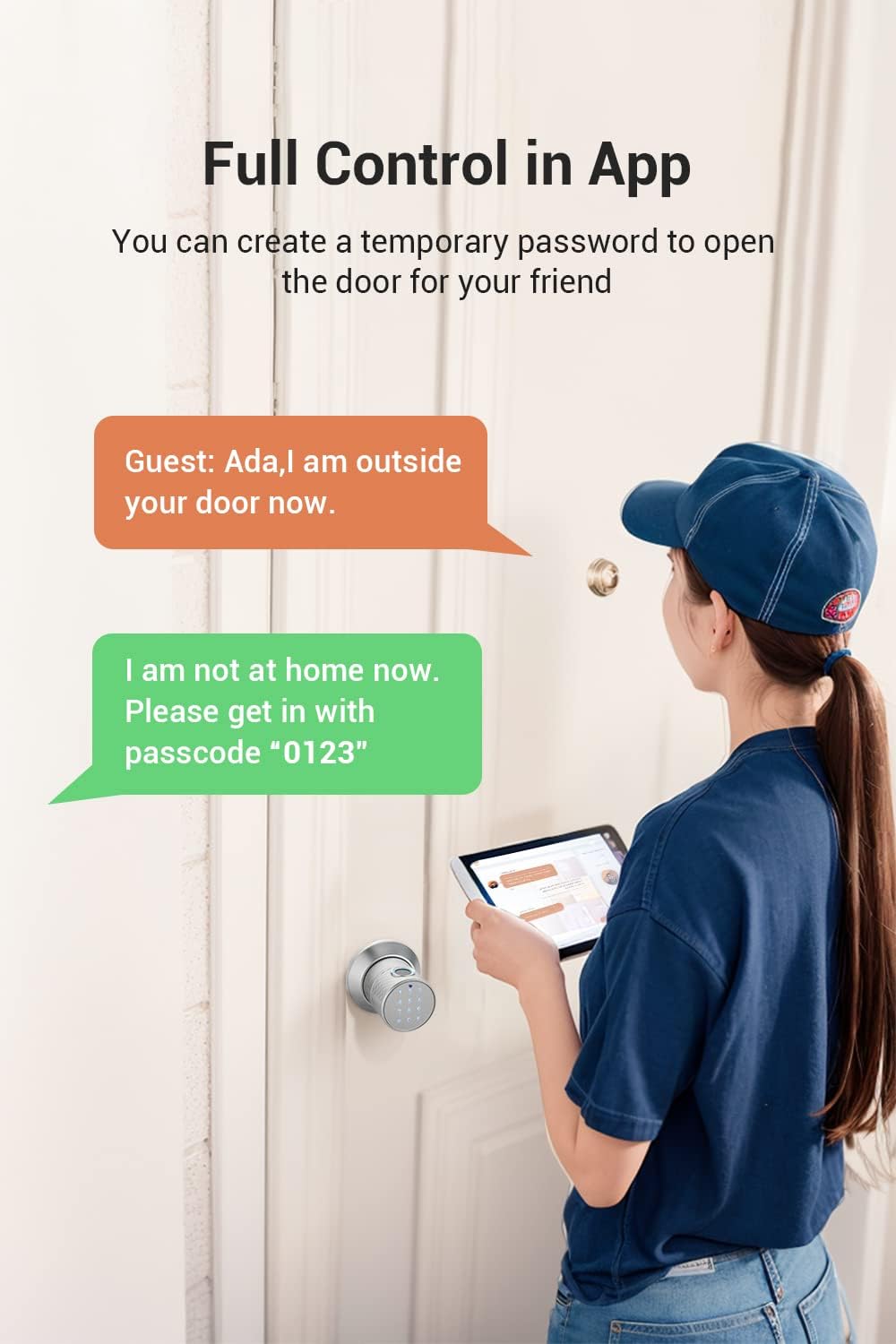 Buoan Big Fingerprint Smart Door Knob, Keyless Entry Door Lock with Keypad - Image 7
