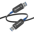 USB A to USB A Cable 33 FT, Fiber Optic USB Cable Male to Male 10Gbps(No Power), Long-Distance USB Host-Device Connection for KVM Extension,Embedded Control Systems,Remote Device Management by DavVision