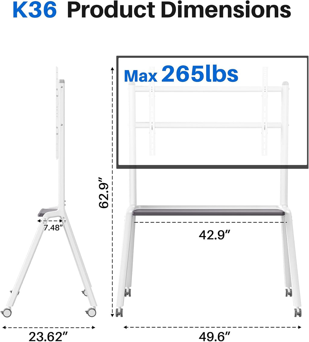 Rolling TV Stand for 42-86 Inch TVs,Outdoor TV Stand Holds up to 220 lbs - Image 6