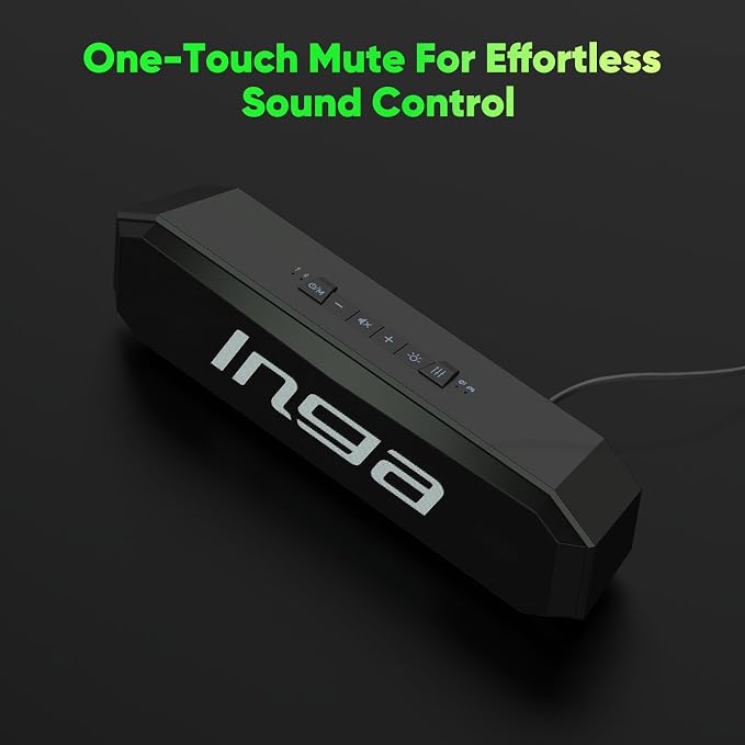 INGA Bluetooth Computer Speakers with Dual Mode Gaming & Music, USB Powered | Plug and Play, Colorful LED Lights, Compatible with Desktops, Laptops, Phones, Tablets - Image 5