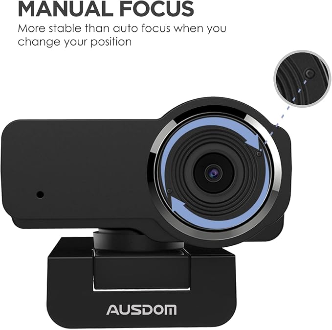 AUSDOM AW635 HD 1080p Webcam with Microphone, Plug & Play USB Streaming Webcam 60° Wide Angle with Low Light Correction for PC Mac Computer Laptop Online Class Zoom Webex Skype Google Meet Teams - Image 5