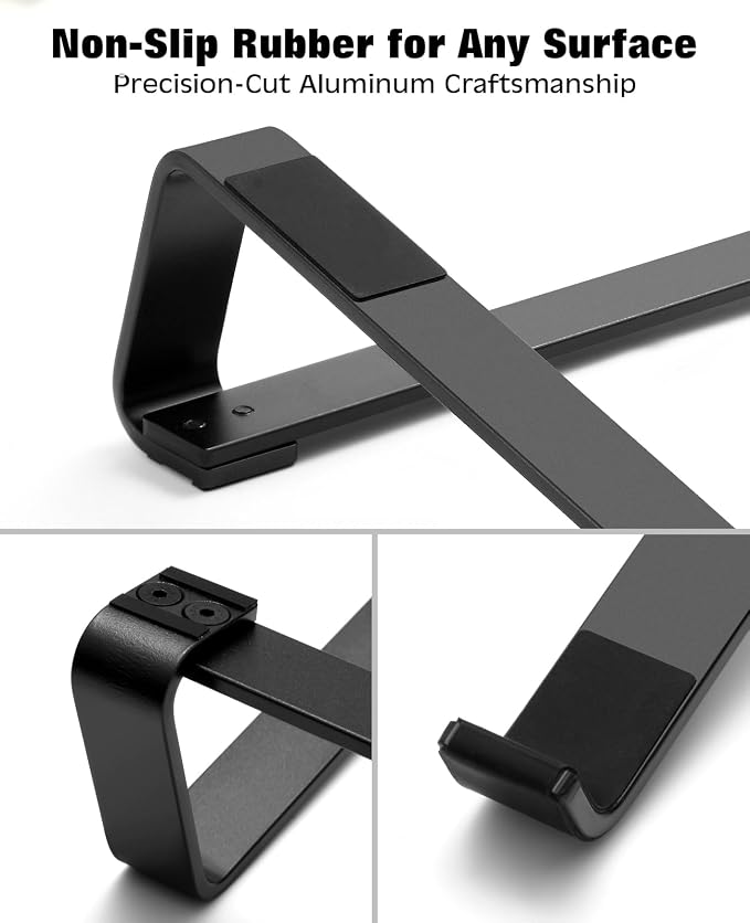 Thibault Laptop Stand for Desk - Aluminum Ergonomic Computer Stand，Laptop Riser, Cooling Laptop Holder, Compatible with MacBook Air Pro/Dell/HP/Lenovo/Alienware and 13-17 inches Laptops, Blue-Black - Image 5