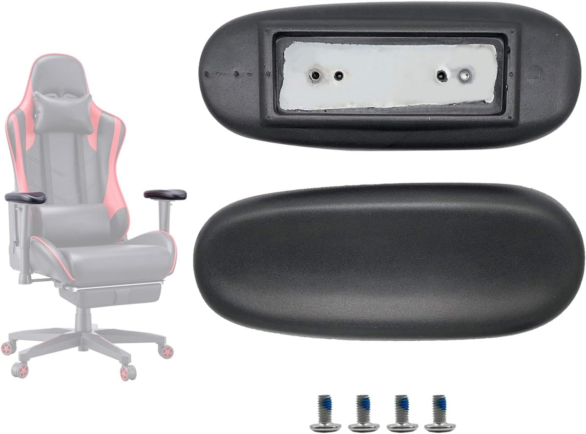 Universal Office Chair Arm Rest Replacement Pads -Ergonomic Arm Pads with 4" Mounting Hole Distance, Soft PU Surface & Durable Steel Inserts – Fits Most Office & Gaming Chairs (Set of 2) by MYFUNSHOP