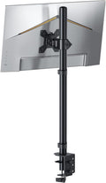 Extra Tall Monitor Arm for 13-27" Monitors, 31.5" Pole, Height Adjustable | Full-motion adjustment with swivel, tilt and rotation, supports up to 17.6 lbs, VESA 75x75-100x100mm, C-clamp mount by HChookclasp