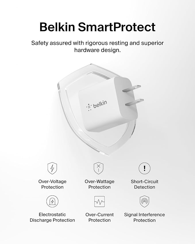 Belkin 20W Compact USB C Charger Block, 2 Pack, Fast Charging for Travel | Fast Charging, iPhone 17, Air, Pro, Pro Max, iPad, AirPods, Apple Watch, Samsung Galaxy S25, Switch 2 - Image 5