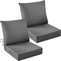 Outdoor Chair Cushions, 24 x 24 Inch Outdoor Cushion for Patio Furniture, Patio Chair Cushion, Waterproof & Fade Resistant Deep Patio Furniture Cushions Set with Handle and Ties, Dark Grey (Set of 2) by IASEAHK