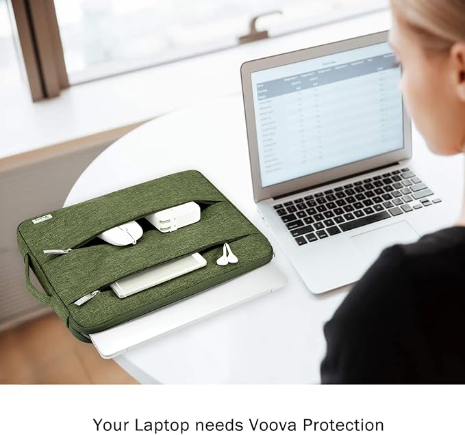 Voova 15.6-16 Inch Laptop Sleeve, Laptop Case, MacBook Case, Army Green | Slim splash-proof 16-inch laptop sleeve compatible with MacBook Pro M1-M5 Max, HP, Lenovo, Acer and Asus for daily use - Image 6