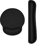 Dapesuom Keyboard Wrist Rest and Mouse Pad with Wrist Support, Memory Foam Cushion for Keyboard and Mouse Set, Ergonomic Desktop Pad Rests with Non Slip Base for Easy Typing & Pain Relief, Jet Black by Unknown