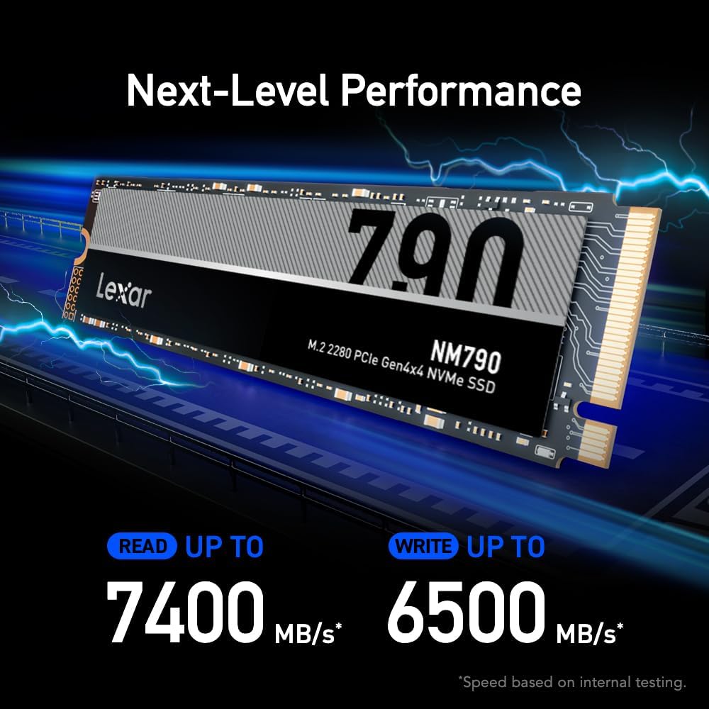 Lexar 1TB NM790 Internal NVMe SSD, 7400/6500 MB/s, M.2 2280, PCIe Gen 4x4 - Image 3