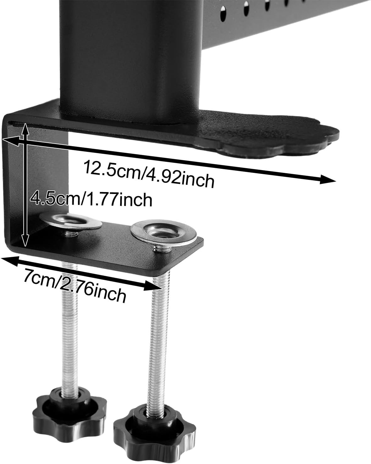 Clamp on Desk Shelf with Pegboard, Desk Extender Pegboard Workstation, Desktop Bookshelf Storage Shelves for Home Office Dorm, 37.4in (Black) - Image 4