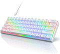 RK ROYAL KLUDGE RK61 Wired 60% Mechanical Gaming Keyboard Programmable QMK/VIA RGB Backlit 61 Keys Ultra-Compact Hot Swappable Brown Switch White by RKROYALKLUDGE