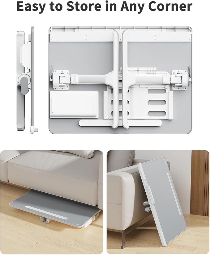 Laptop Lap Desk for Bed, SAIJI X-Large Adjustable Laptop Table | XXL-Extra Large, Foldable Laptop Stand for Bed, with Storage Drawer & Bookstand, for Eating, Working, Gaming, Drawing - Image 6