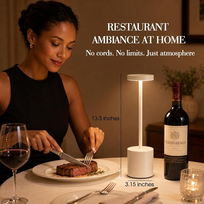AUDLES White Cordless Table Lamp Set of 2, USB Rechargeable Touch Dimmable | Desk lamp with 3 color temperatures, touch control, USB charging, IP54 rated for bedroom, dorm, office, and nightstand - Image 4