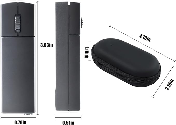 elec Space Wireless Mini Finger Mouse - Silent Dual-Mode Bluetooth & 2.4GHz, Ergonomic Portable PC Mice with Case, Compatible with MacBook and Chromebook - Image 6