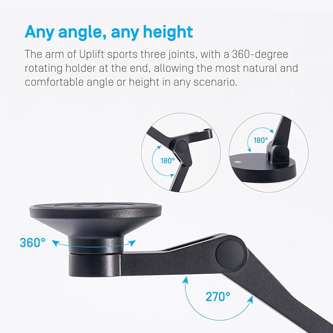 IPEVO Uplift Magnetic Multi-Angle Arm for iPhone 12 Series and Above, Multi-Jointed Phone Holder for Video Calls, Multi-Screen Workplace Setup, Online Teaching and Learning, Magnetic Phone Stand - Image 3