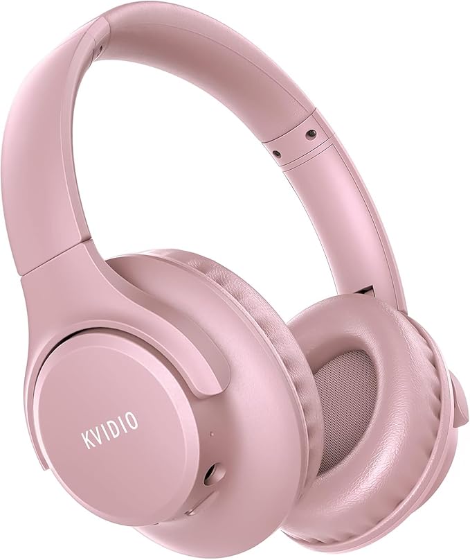 KVIDIO Bluetooth Headphones Wireless Over Ear Headsets 65H Playtime | Deep Bass, HiFi Stereo, Bluetooth 6.0, Microphone, Comfortable Fit, Foldable, Lightweight, Low Latency for Travel Home Office by ProfessionalHeadphonesMaker
