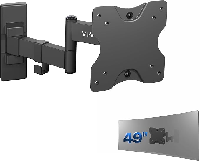 VIVO Full Motion Ultrawide Monitor Wall Mount, Fits Ultra-Wide Screens up to 49 inches and 44 lbs, Tilt and Swivel Arm, Black, MOUNT-VW01M by Unknown