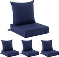 Outdoor Cushions for Patio Furniture, Outdoor Seat Cushion Set 24 x 24 x 5.75 in, Waterproof & Fade Resistant Outdoor Chair Cushions, Patio Cushion with Removable Cover, Set of 4, Navy Blue by Zonamat
