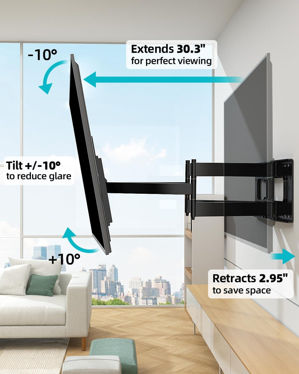 Heavy Duty Full Motion TV Wall Mount for 60–100” Large TVs - Image 3