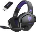 NUBWO Wireless Gaming Headset with Mic for Ps5 Ps4 PC, Zero Interference, 100-Hour Battery All-Day Play, 23ms Sync​ for Fortnite & Call of Duty/FPS Gamers, Triple Mode All Devices Compatible - Purple by NUBWO