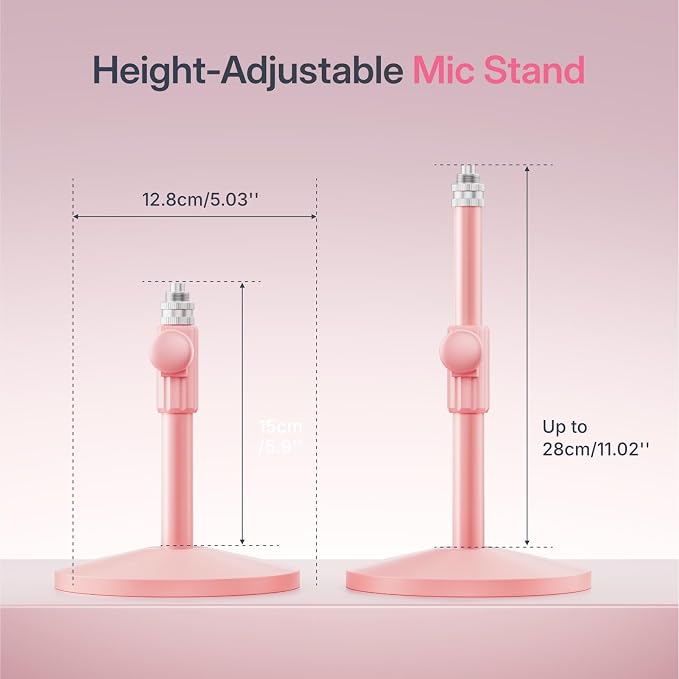 MAONO PD200W Hybrid Wireless Podcast Equipment Bundle for 2 | XLR USB Dynamic Microphone Kit with 2 Desktop Stand, Software, Noise Cancellation, for Co-hosted, Content Creation, Pink - Image 7