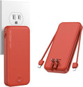 Nusyddy Portable Charger 10000mAh Fast Charging w/Built-in Wall Plug Red | PD20W Fast Charging, LED Indicator, Pass Through Charging, TSA Approved, Compact/Slim, Power Bank for iPhone/iPad/Samsung by NUSYDDY
