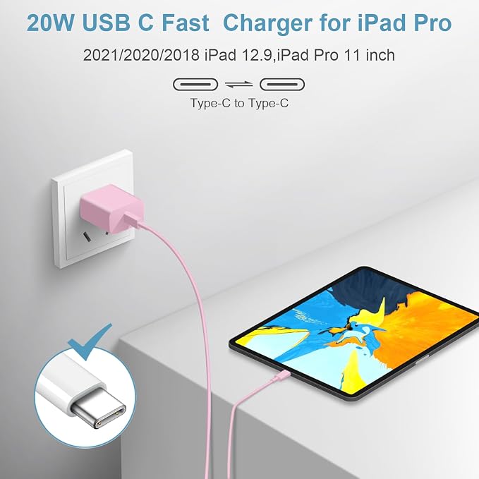 iPhone Charger Fast Charging 10FT iPhones 17 16 15 Charger | 3 Pack Type C Chargers USB C Charger for iPhone Air 17/17 Plus/17 Pro/17 Pro Max/16/16 Plus/16 Pro/16 Pro Max (Pink) - Image 6