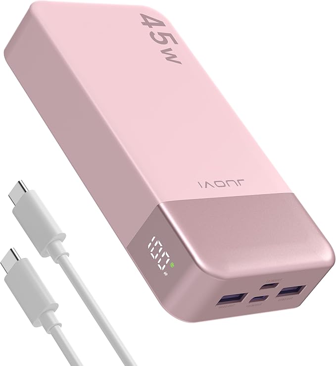 JUOVI Power Bank 45W 20000mAh Portable Charger USB C, PD QC Fast Charging 4-Port(2C+2A) External Battery Pack with LED Display, for iPhone 15 16 MacBook ipad | PD QC Fast Charging with 4 USB Ports(2C 2A), LED Display External Battery Pack for iPad Tabl... by JUOVI