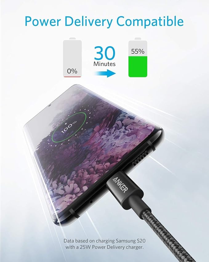Anker USB C to USB C Cable, 60W Fast Charging Cable (5-Pack, 6 ft, Black) | For iPhone 17 Series, iPad mini 6, and More - Image 2