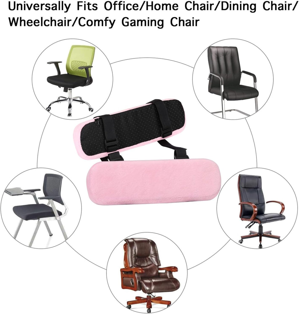 MOSISO Chair Armrest Pads, Home/Office Chair Arm Rest Covers, Pink - Image 6