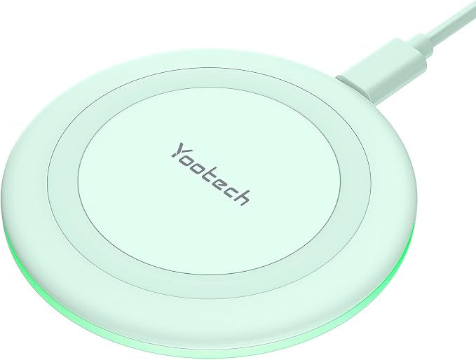 Yootech Wireless Charger,10W Max Wireless Charging Pad Compatible with iPhone 17/17 Pro/17 Pro Max/Air/16/15/14/13/SE 2022/12/11,Samsung Galaxy S25/S24/S23,for AirPods Pro 3(No AC Adapter) by yootech