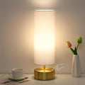 3-Way Dimmable Table Lamp, Touch Control Gold Bedside Lamp with White Shade | Modern Nightstand Touch Lamp, Simple Side Table Lamp, Night Light for Bedroom Living Room Kitchen, LED Bulb Included by Seasidevillage