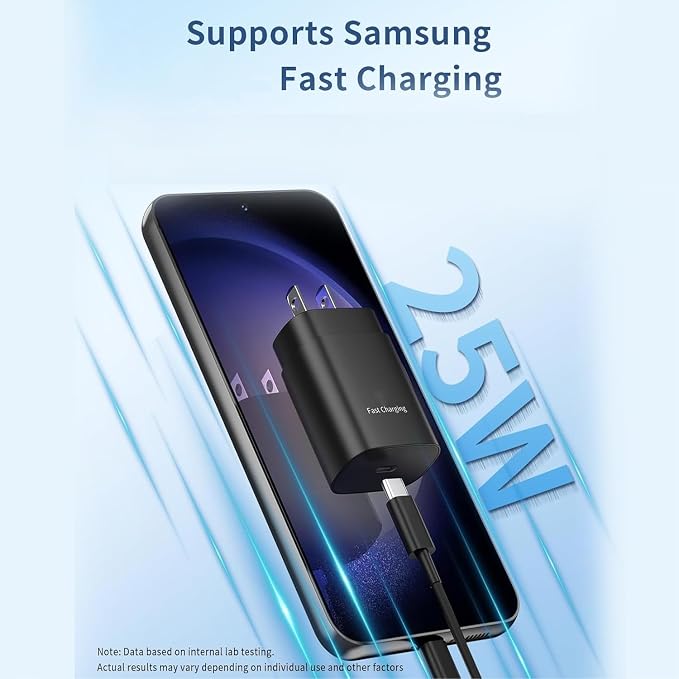 Type C Charger, 25W Type C Fast Charging Block, with USB C Charger Cable Compatible Galaxy S24/S23/S22/S22 Ultra/ S21/S21 Ultra/S20/ S20 Plus/ S20 Ultra/ S10/ S10e/ S10 Plus - Image 4