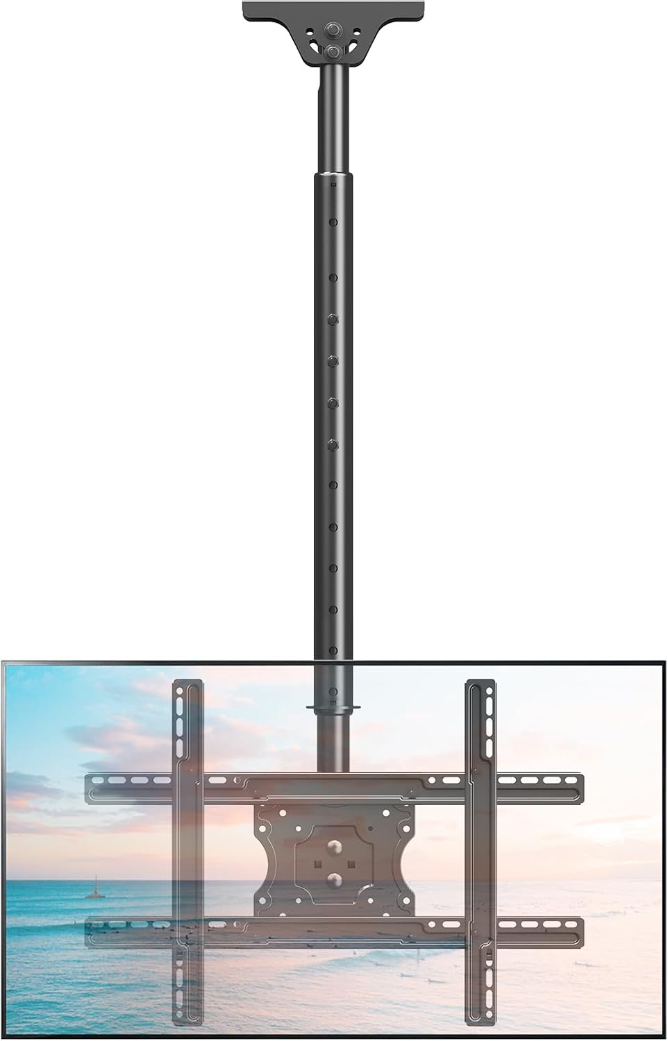 Ceiling TV Mount for 37"-75" TVs, 360° Swivel, 57" Height Adjustable by ELIVED