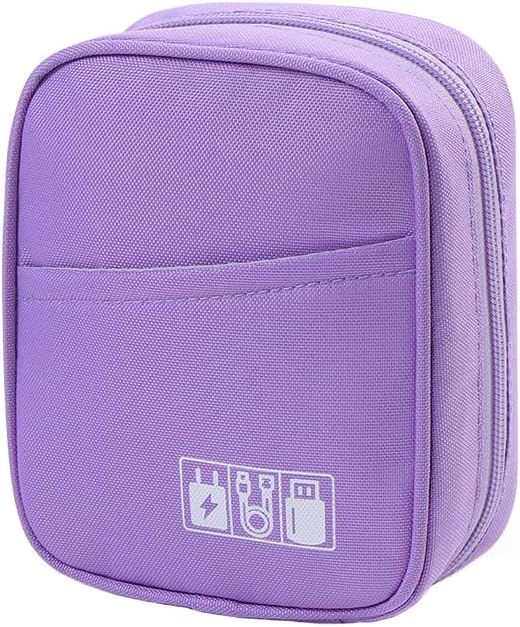E-Tree Storage Pouch for Small Electronics and Accessories,Tech Bag,Electronic Organizer Case Compatible with MacBook Laptop Charger,Mouse,Cables,Hub,Power Bank,Earphone,Toiletries Cosmetics (Purple) by E-Tree