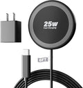 25W Magnetic Wireless Charger, 6FT Fast Charging Pad Wireless Charge for iPhone 17 16 /AirPods3/2/Pro/for Galaxy S26 Ultra/Pixel 10 Series, Portable Charger for Desk& Travel(1Pack,Black) by WAYLITEWirelessCharger