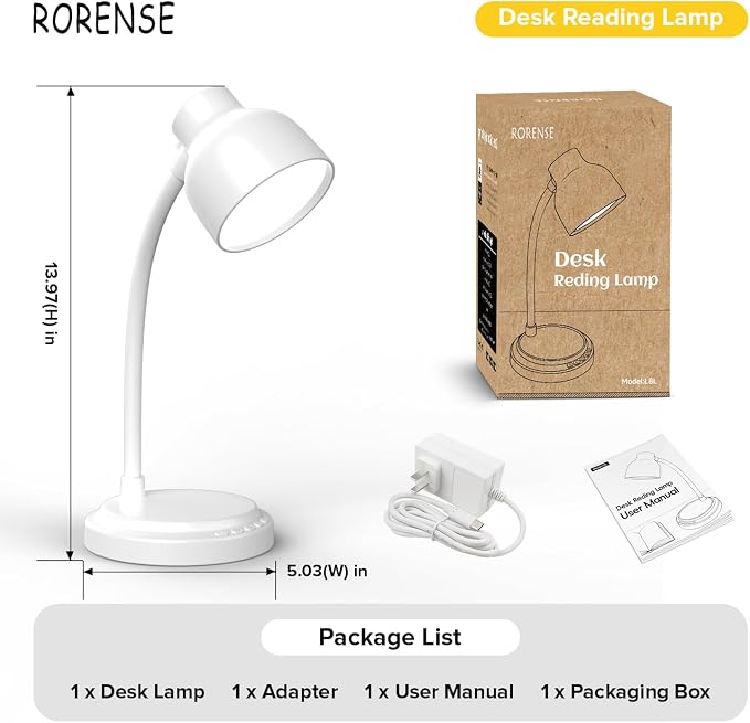 LED Desk Lamp with 96 LEDs,High lumens Table lamp | Desk Lamp for Office Home,4 Brightness Dimmable Flexible Table Lamp,Reading Light for Bedside, Office, and Study Desk Use - Image 5