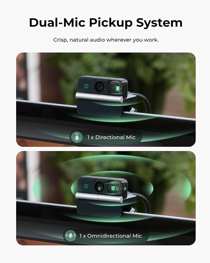 OBSBOT Meet Flip 4K Webcam for Laptop, Foldable Web Cam 1/2" CMOS Sensor | AI Framing PDAF Autofocus Dual Mic Gesture Control AI Notes HDR Beauty Mode Web Cam for Mac, PC, Zoom, Teams Meeting - Image 6